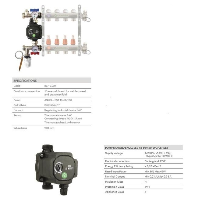  Groupe de pompage compact pour collecteurs de chauffage par le sol Acier inoxydable ou acier