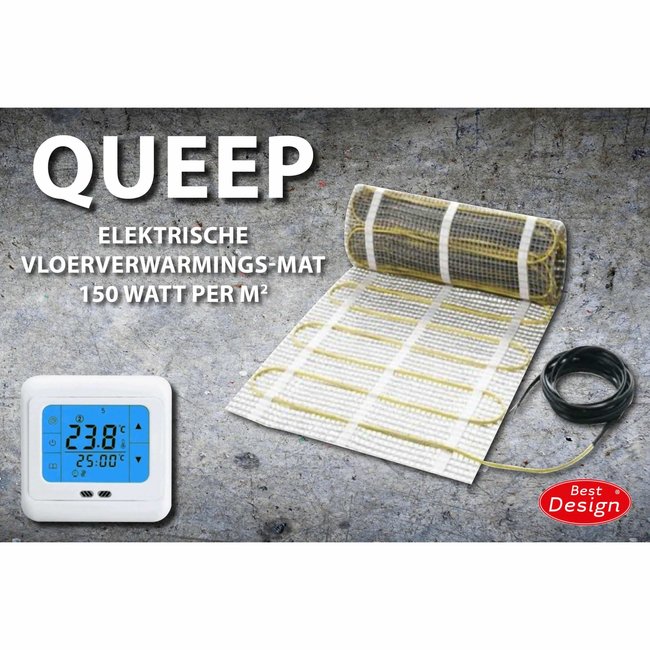  Queep elektrische vloerverwarmings-mat 15.0 m2