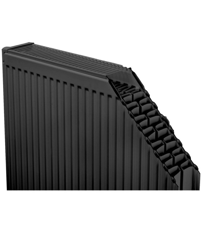  60x200 cm Type 22 - 4378 Watt - Radiateur Oppio Panel Compact 6 flat front - Noir mat (Ral 9005)