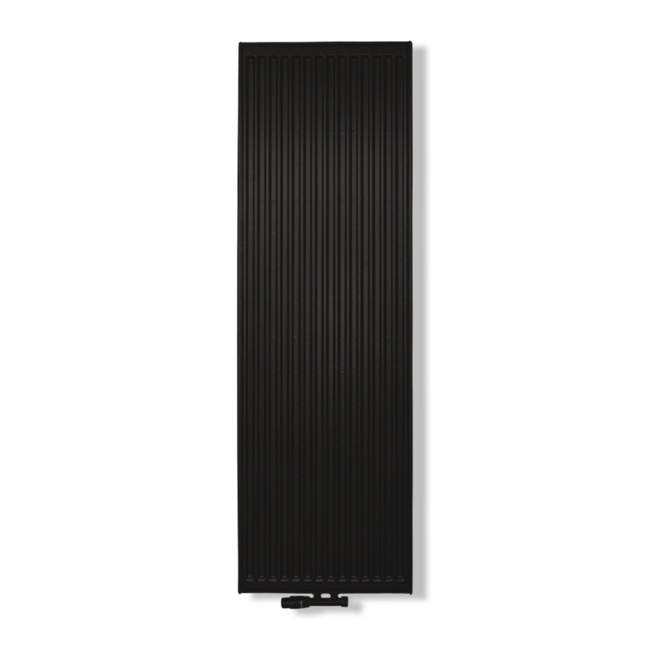  200x60 cm Type 22 - 3252 Watts - ECA Radiateur vertical à façade nervurée - Noir mat (Ral 9005)