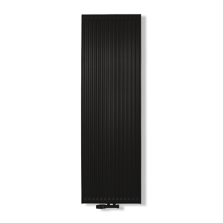 ECA 160x60 cm Type 22 - 2729 Watts - ECA Radiateur vertical façade striée - Noir mat (Ral 9005)