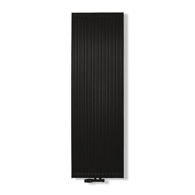  200x50 cm Type 22 - 2710 Watts - ECA Radiateur vertical à façade nervurée - Noir mat (Ral 9005)