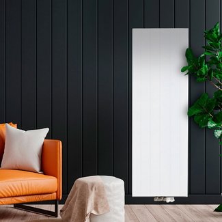 Oppio 200x50 cm Type 20 - 1868 Watt - Oppio Verticale radiator gegroefde voorzijde - Wit (Ral 9016)