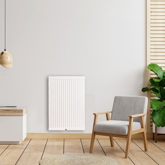 ECA 90x120 cm Type 33 - 5190 Watt - ECA Radiateur à panneaux Compact 8 à façade nervurée - Blanc (Ral 9016)