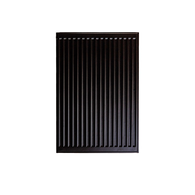  90x80 cm Type 22 - 2347 Watt - ECA Paneelradiator Compact 8 geribbelde voorzijde - Mat Zwart (Ral 9005)