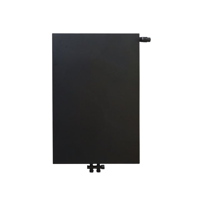  90x80 cm Type 22 - 2347 Watt - ECA Paneelradiator Compact 8 vlakke voorzijde - Mat Zwart (Ral 9005)