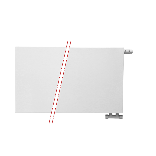  40x80 cm T22 - 1248 Watt - Paneelradiator Compact 6 vlakke voorzijde - Wit