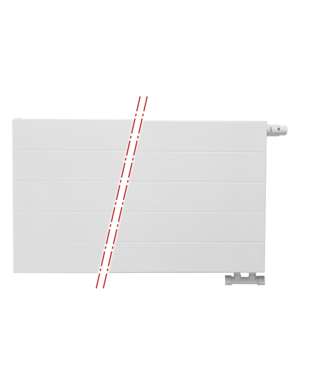  60x140 cm Type 22 - 3065 watts - Radiateur Oppio Panel Compact 6 rainures frontales - Blanc (Ral 9016)