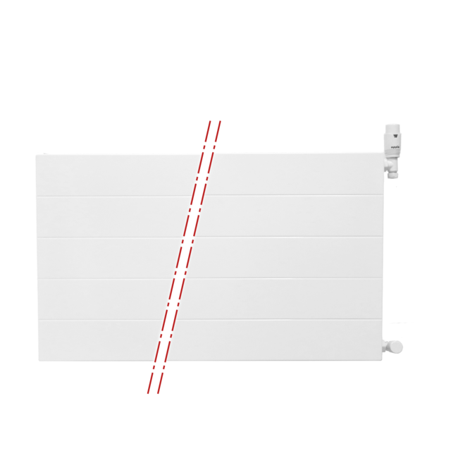  50x120 cm Type 22 - 2239 watts - Radiateur Oppio Panel Compact 6 rainures frontales - Blanc (Ral 9016)