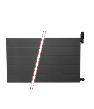 Oppio 60x200 cm Type 22 - 4378 Watt - Radiateur Oppio Panel Compact 6 rainures frontales - Noir mat (Ral 9005)