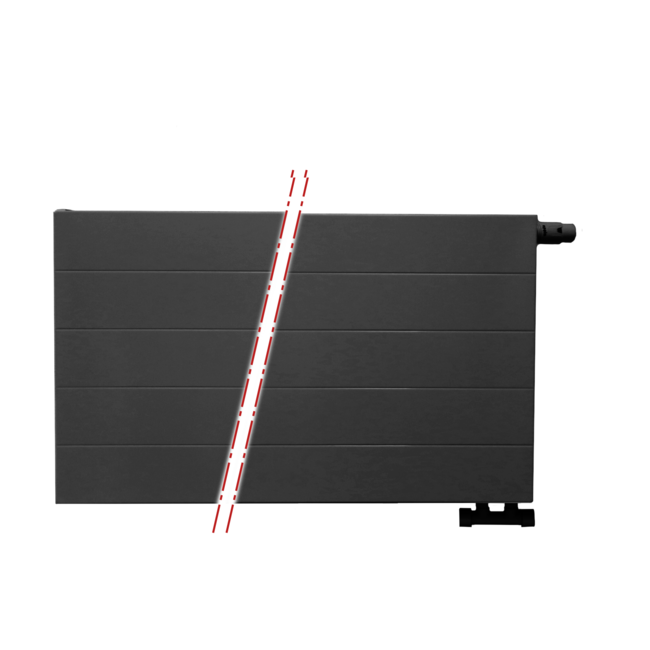  60x200 cm Type 22 - 4378 Watt - Radiateur Oppio Panel Compact 6 rainures frontales - Noir mat (Ral 9005)