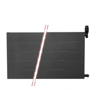 Oppio 60x140 cm Type 22 - 3065 watts - Radiateur Oppio Panel Compact 6 rainures frontales - Noir mat (Ral 9005)