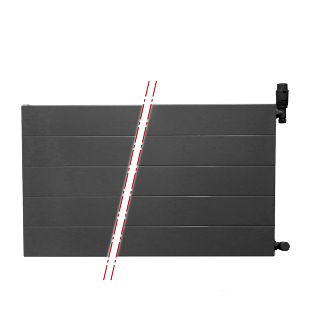  60x120 cm Type 22 - 2627 Watt - Radiateur Oppio Panel Compact 6 rainures frontales - Noir mat (Ral 9005)