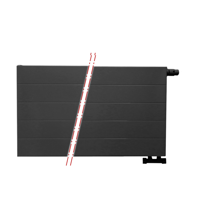  50x140 cm Type 22 - 2612 Watt - Radiateur Oppio Panel Compact 6 rainures frontales - Noir mat (Ral 9005)