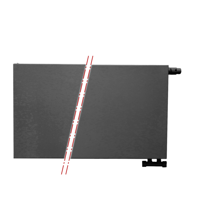  60x120 cm Type 22 - 2627 Watt - Oppio Paneelradiator Compact 6 vlakke voorzijde - Mat Zwart (Ral 9005)