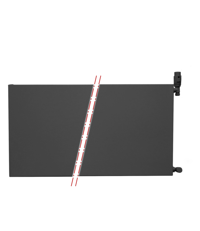  50x120 cm Type 22 - 2239 watts - Radiateur Oppio Panel Compact 6 flat front - Noir mat (Ral 9005)