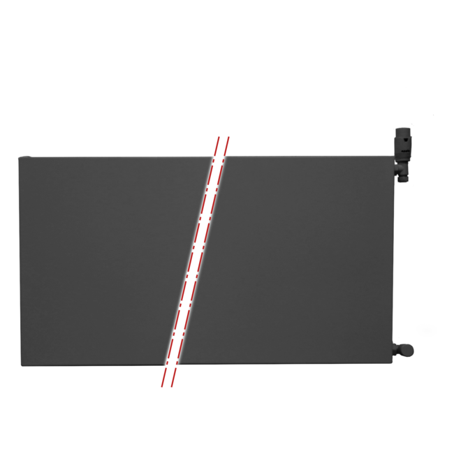  50x60 cm Type 22 - 1119 Watt - Oppio Paneelradiator Compact 6 vlakke voorzijde - Mat Zwart (Ral 9005)