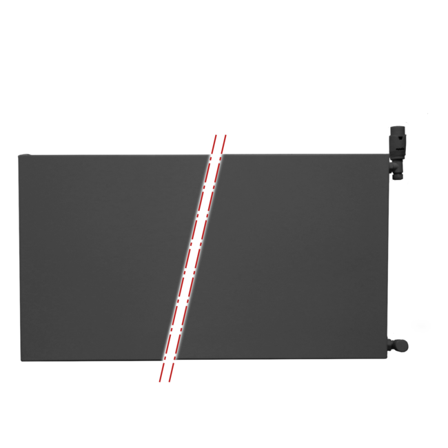 50x60 cm Type 22 - 1119 Watt - Radiateur Oppio Panel Compact 6 flat front - Noir mat (Ral 9005)