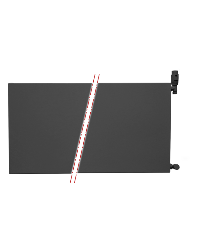  50x60 cm Type 22 - 1119 Watt - Oppio Paneelradiator Compact 6 vlakke voorzijde - Mat Zwart (Ral 9005)