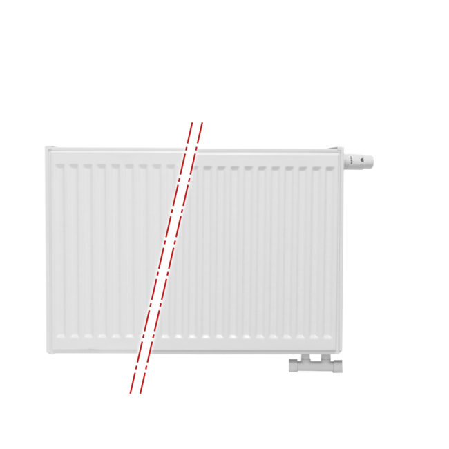  50x260 cm Type 22 - 5130 Watt - Oppio Paneelradiator Compact 6 geribbelde voorzijde - Wit (Ral 9016)