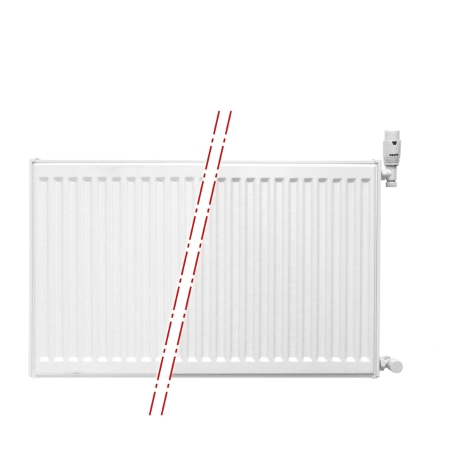  40x140 cm Type 22 - 2258 watts - Radiateur Oppio Panel Compact 6 nervures - Blanc (Ral 9016)