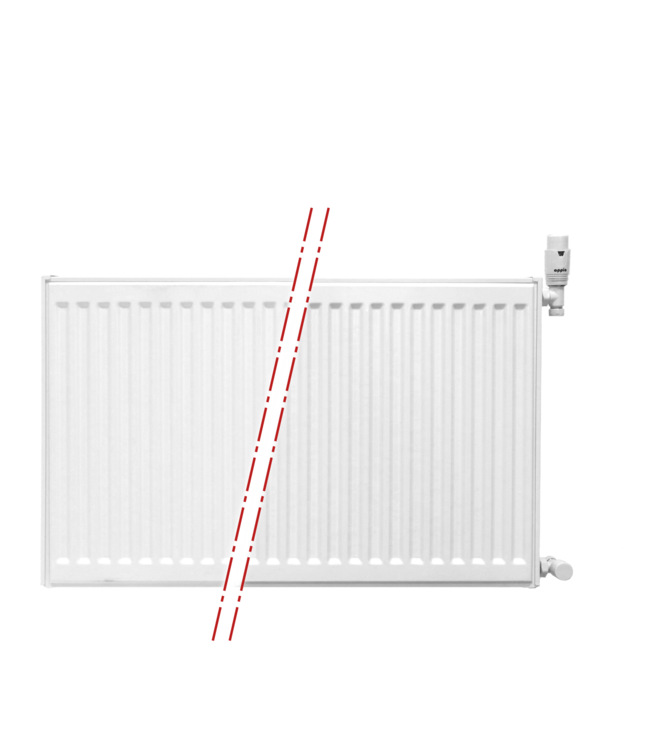 60x220 cm Type 22 - 4816 watts - Radiateur à panneaux Oppio Compact 6 nervures - Blanc (Ral 9016)