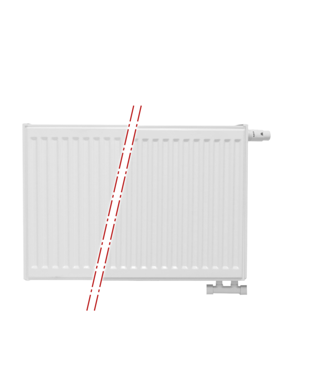  60x220 cm Type 22 - 4816 watts - Radiateur à panneaux Oppio Compact 6 nervures - Blanc (Ral 9016)