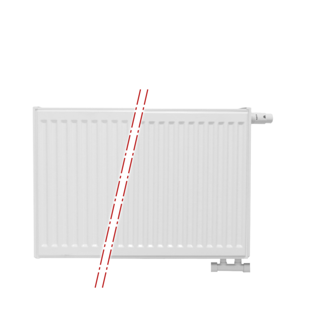  40x100 cm Type 22 - 1560 Watt - Radiateur à panneaux Oppio Compact 6 nervures - Blanc (Ral 9016)