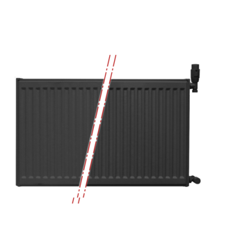 Oppio 60x140 cm Type 22 - 3065 watts - Radiateur Oppio Panel Compact 6 nervures - Noir mat (Ral 9005)