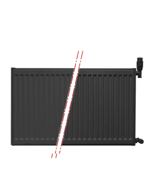 Oppio 60x140 cm Type 22 - 3065 watts - Radiateur Oppio Panel Compact 6 nervures - Noir mat (Ral 9005)