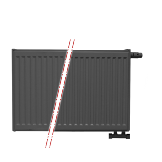 Oppio 50x200 cm Type 22 - 3731 Watt - Radiateur Oppio Panel Compact 6 nervures - Noir mat (Ral 9005)