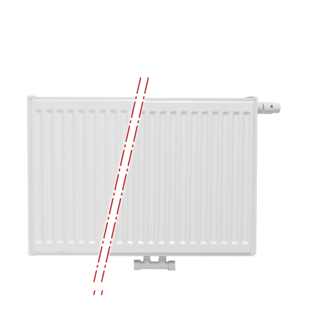  30x200 cm Type 33 - 3672 Watt - ECA Paneelradiator Compact 8 geribbelde voorzijde - Wit (Ral 9016)