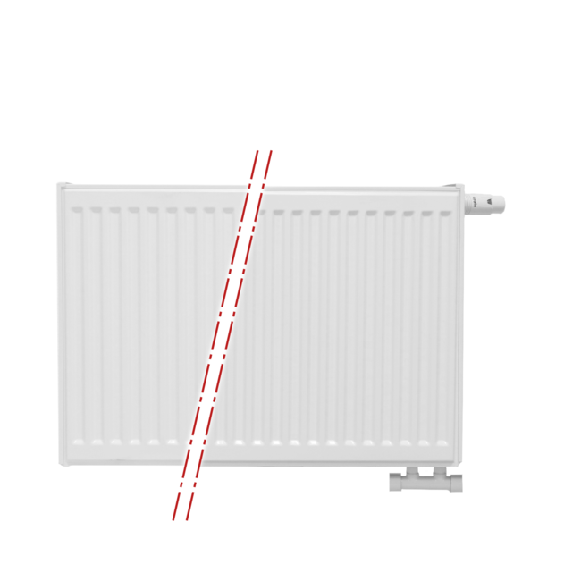  50x120 cm Type 33 - 3305 watts - ECA Radiateur à panneaux Compact 8 à façade nervurée - Blanc (Ral 9016)