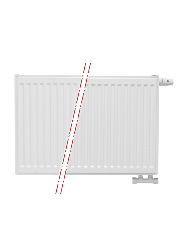  40x80 cm Type 33 - 1839 Watt - ECA Paneelradiator Compact 8 geribbelde voorzijde - Wit (Ral 9016)