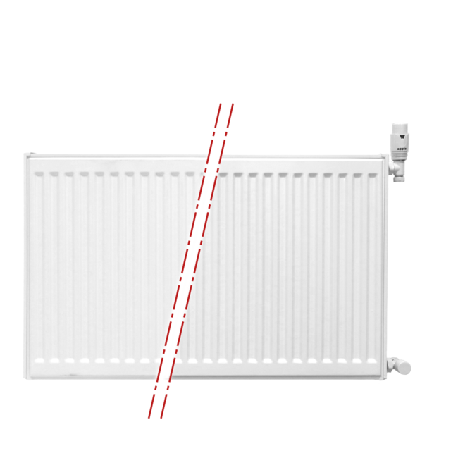  50x140 cm Type 22 - 2612 Watt - ECA Radiateur à panneaux Compact 8 à façade nervurée - Blanc (Ral 9016)
