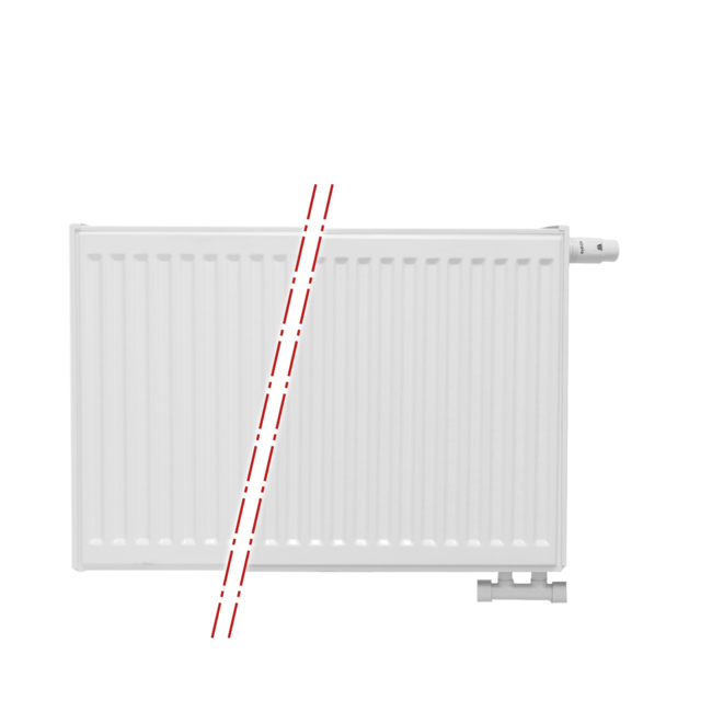  60x260 cm Type 22 - 6024 W - ECA Panneau radiateur Compact 8 façade nervurée - Blanc (Ral 9016)