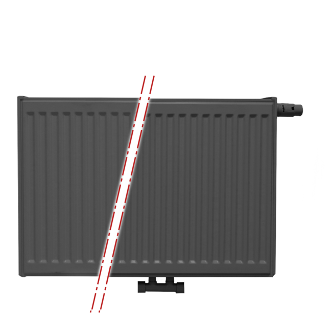  60x200 cm Type 22 - 4378 watts - ECA Panneau radiateur Compact 8 façade nervurée - Noir mat (Ral 9005)