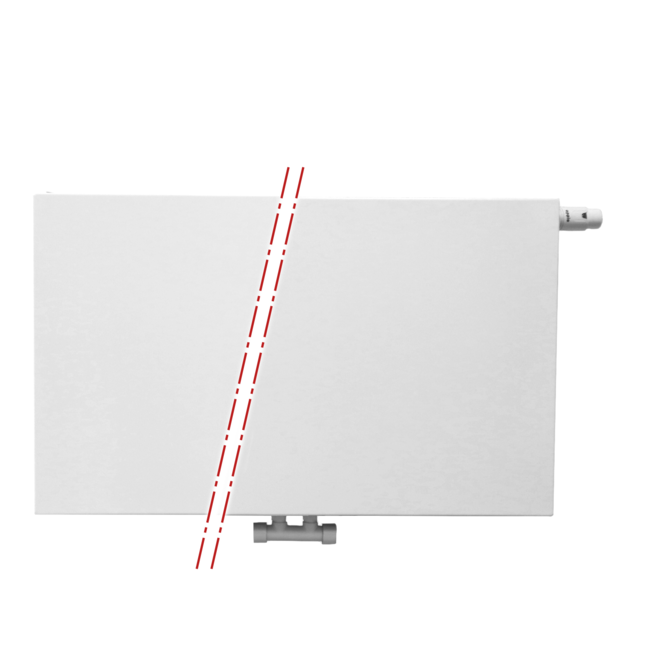  60x180 cm Type 33 - 5728 Watt - ECA Radiateur panneau Compact 8 flat front - Blanc (Ral 9016)