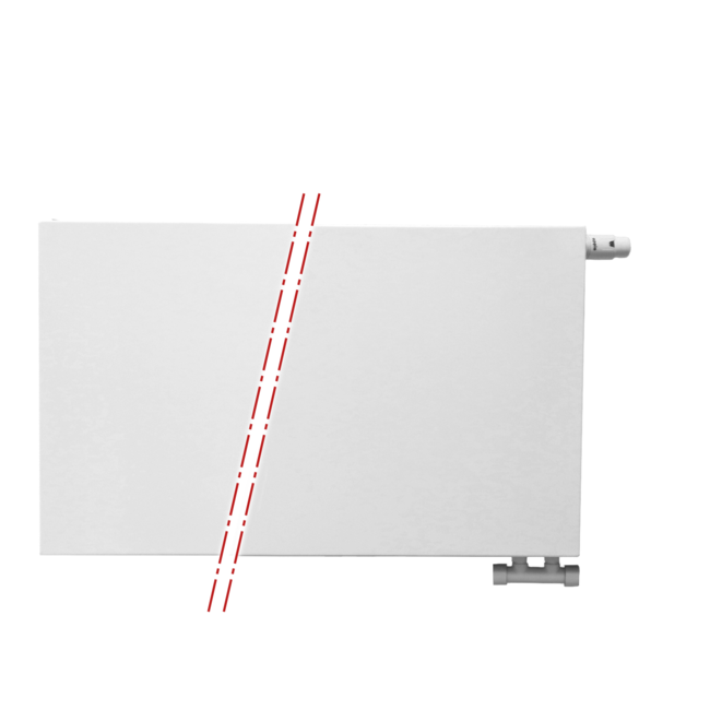  60x180 cm Type 33 - 5728 Watt - ECA Radiateur panneau Compact 8 flat front - Blanc (Ral 9016)