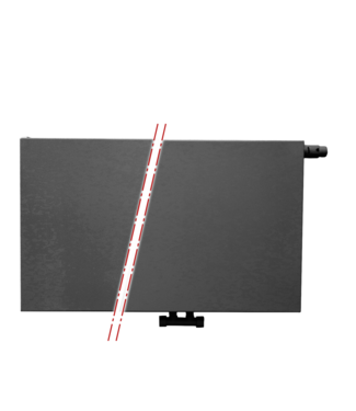 ECA 60x200 cm Type 22 - 4378 Watt - ECA Panneau radiateur Compact 8 flat front - Noir mat (Ral 9005)