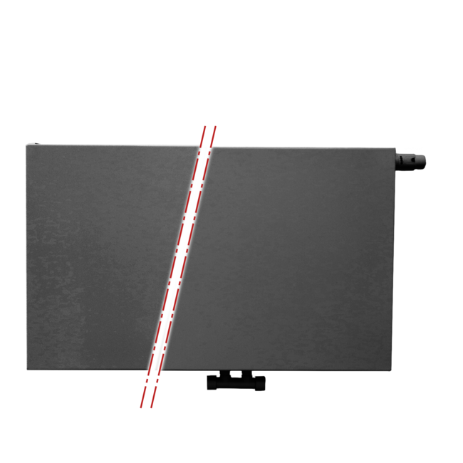  60x180 cm Type 22 - 3941 Watt - ECA Radiateur panneau Compact 8 flat front - Noir mat (Ral 9005)