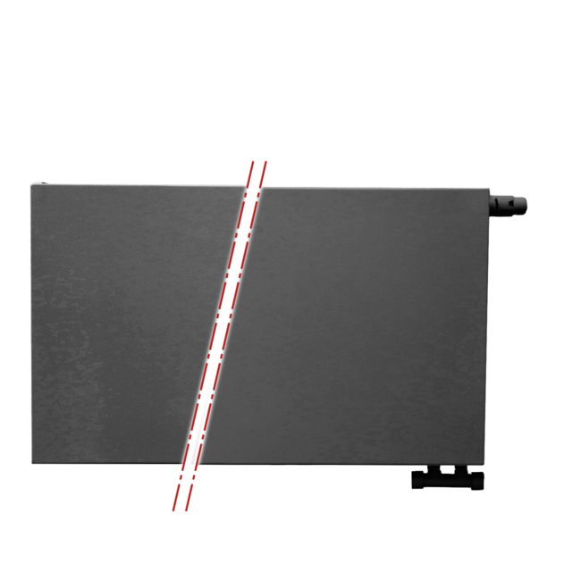  60x120 cm Type 22 - 2627 watts - ECA Panneau radiateur Compact 8 flat front - Noir mat (Ral 9005)