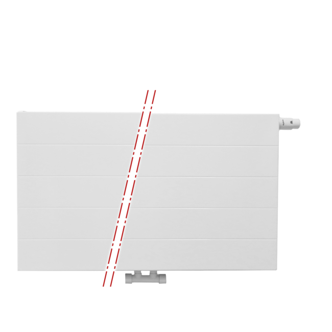  30x200 cm Type 33 - 3672 Watt - ECA Paneelradiator Compact 8 gegroefde voorzijde - Wit (Ral 9016)