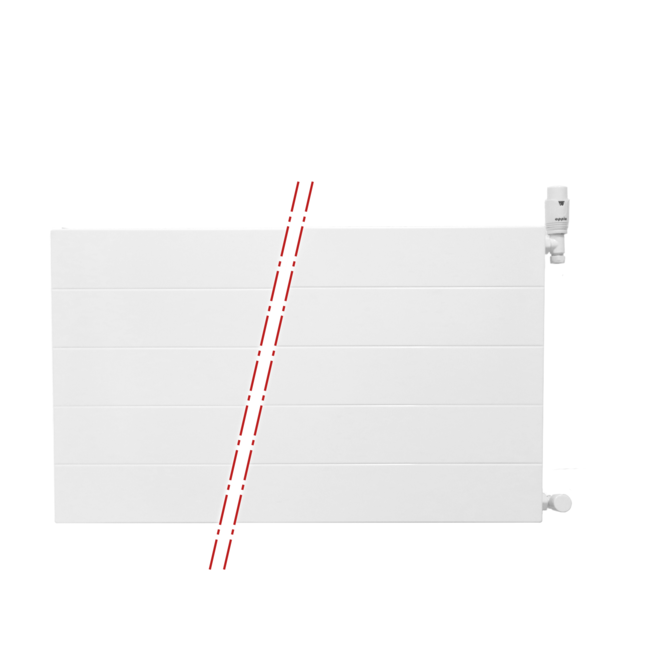  40x160 cm Type 22 - 2581 Watt - ECA Paneelradiator Compact 8 gegroefde voorzijde - Wit (Ral 9016)