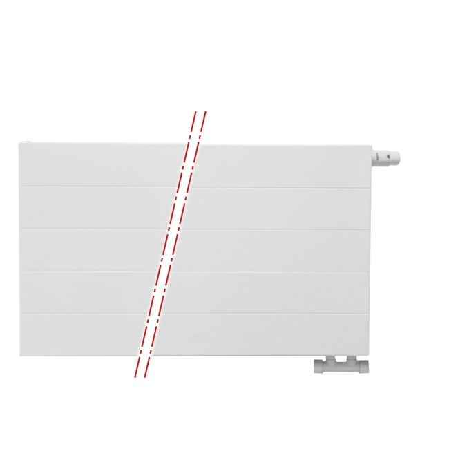  40x80 cm Type 22 - 1248 Watt - ECA Paneelradiator Compact 8 gegroefde voorzijde - Wit (Ral 9016)