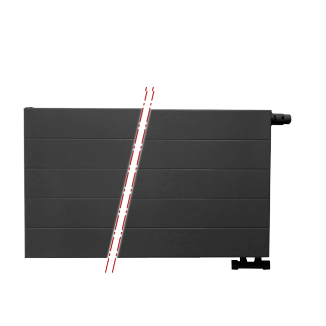  60x200 cm Type 22 - 4378 Watt - ECA Radiateur panneau Compact 8 rainures - Noir mat (Ral 9005)