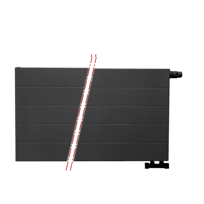  60x180 cm Type 22 - 3941 Watt - ECA Radiateur panneau Compact 8 rainures - Noir mat (Ral 9005)