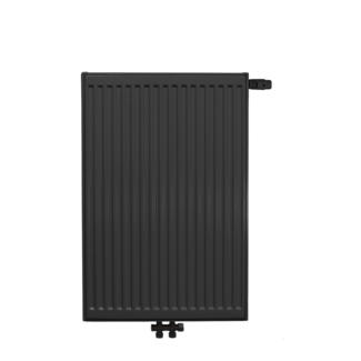 ECA 90x100 cm Type 22 - 2934 watts - ECA Panneau radiateur Compact 8 façade nervurée - Noir mat (Ral 9005)