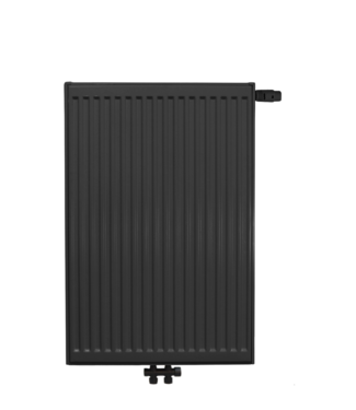 ECA 90x80 cm Type 22 - 2347 watts - ECA Panneau radiateur Compact 8 façade nervurée - Noir mat (Ral 9005)