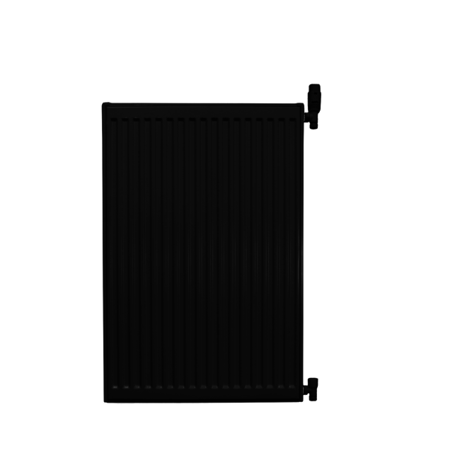  90x60 cm Type 22 - 1760 Watt - ECA Paneelradiator Compact 8 geribbelde voorzijde - Mat Zwart (Ral 9005)